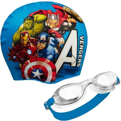 Conjunto de Óculos e Touca de Natação Marvel para Crianças - Proteção UV Conjunto de Óculos e Touca de Natação Marvel para Crianças - Proteção UV