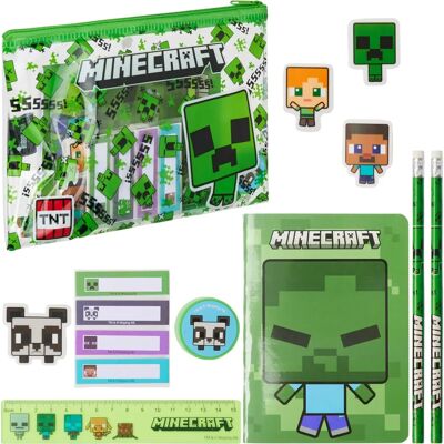 Generic - Minecraft Pencil Case - Verde - Crianças - Conjunto de papelaria Generic - Minecraft Pencil Case - Verde - Crianças - Conjunto de papelaria