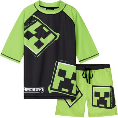 Minecraft Boys Model 2-Piece Swimsuit Set - Green/Black Minecraft Boys Model 2-Piece Swimsuit Set - Green/Black