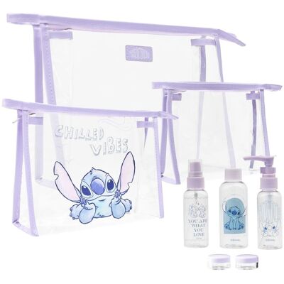 Ensemble de voyage Disney Stitch - Trousse de maquillage, Bouteilles rechargeables & Pots cosmétiques - Publicité Ensemble de voyage Disney Stitch - Trousse de maquillage, Bouteilles rechargeables & Pots cosmétiques - Publicité