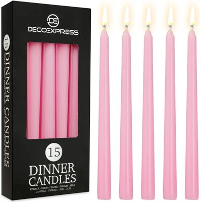 DECO EXPRESS DecoExpress Baby Pink Set of 15 Taper Candles - Candles DECO EXPRESS DecoExpress Baby Pink Set of 15 Taper Candles - Candles