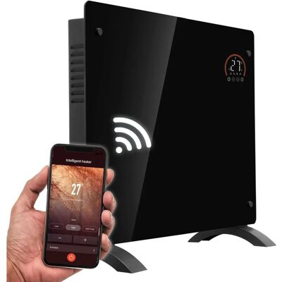 Dellonda DH135 - Black Glass Panel Heater 1000W Wi-Fi Remote Dellonda DH135 - Black Glass Panel Heater 1000W Wi-Fi Remote