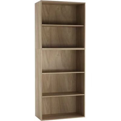 URBN Living - Oak Wide 5 Tier - Display - Cabinet - Bookcase URBN Living - Oak Wide 5 Tier - Display - Cabinet - Bookcase