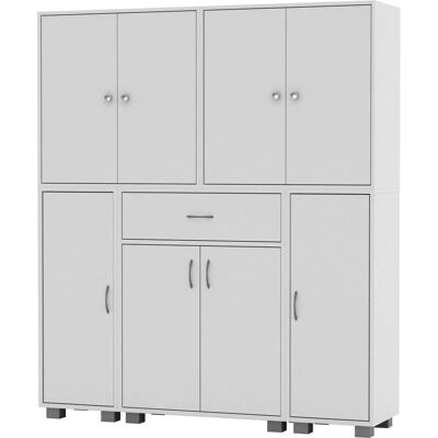 URBN Living - 8-Door 12-Shelf 1-Drawer - White - Cabinet URBN Living - 8-Door 12-Shelf 1-Drawer - White - Cabinet