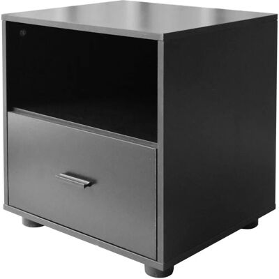 URBN Living 1 Draw Cabinet Black Wooden Bedroom Furniture - Bedroom Storage URBN Living 1 Draw Cabinet Black Wooden Bedroom Furniture - Bedroom Storage