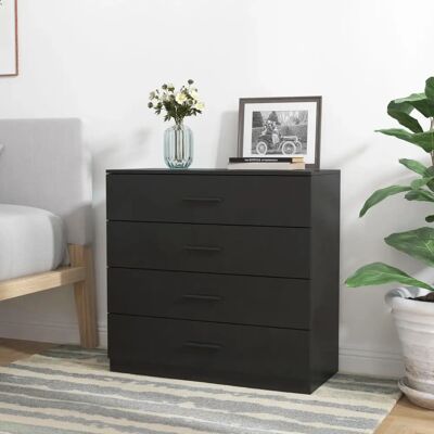 URBN Living 4 Draw Cabinet - Black Wooden Bedroom Furniture URBN Living 4 Draw Cabinet - Black Wooden Bedroom Furniture