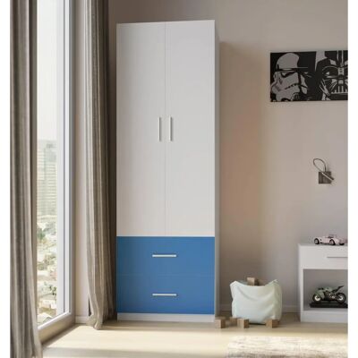 URBN Living - 2 Door Wardrobe - 2 Drawers - Two-tone White/Blue - Wardrobe URBN Living - 2 Door Wardrobe - 2 Drawers - Two-tone White/Blue - Wardrobe