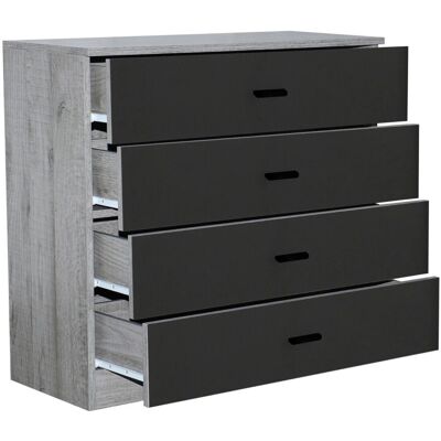 URBN Living - Ash Grey Carcass+ Black Drawers - Chest URBN Living - Ash Grey Carcass+ Black Drawers - Chest