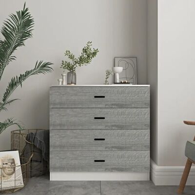 URBN Living - 4-5 Drawer Chest - White - AshGrey - Chest URBN Living - 4-5 Drawer Chest - White - AshGrey - Chest