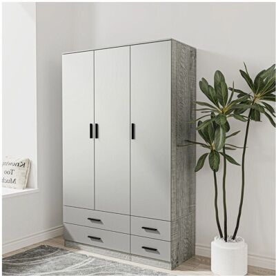 URBN Living - 3 Door 4 Drawer - Ash Grey - Wardrobe URBN Living - 3 Door 4 Drawer - Ash Grey - Wardrobe