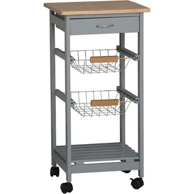 URBN Living - 3 Tier Oasis - Grey - Bamboo - Kitchen Cart URBN Living - 3 Tier Oasis - Grey - Bamboo - Kitchen Cart
