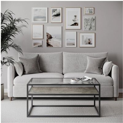 URBN Living - Concrete Glass Display Top - Coffee Table URBN Living - Concrete Glass Display Top - Coffee Table