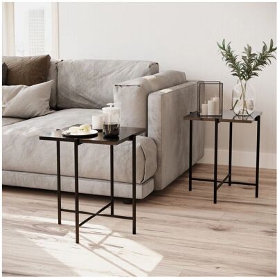 URBN Living - Black Square - Marble Tops - Coffee Table URBN Living - Black Square - Marble Tops - Coffee Table