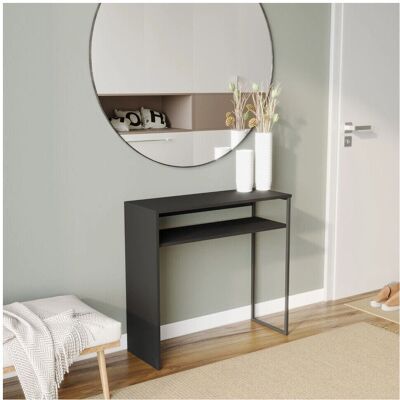 URBN Living 80cm Wooden & Steel Console Black Table URBN Living 80cm Wooden & Steel Console Black Table