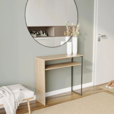 URBN Living - Oak 80cm Console - Wood & Steel - Storage - Console Table URBN Living - Oak 80cm Console - Wood & Steel - Storage - Console Table