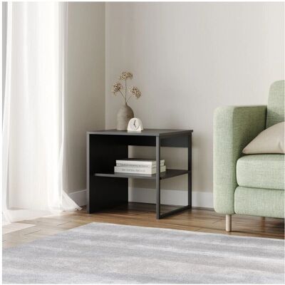 URBN Living - 40cm Wood & Steel - Black - Sofa Side Table URBN Living - 40cm Wood & Steel - Black - Sofa Side Table