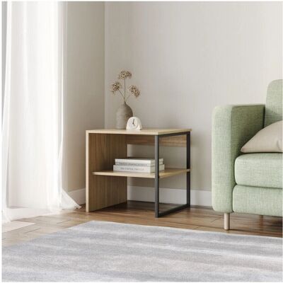 URBN Living Oak 40cm Wood & Steel Sofa Side Table URBN Living Oak 40cm Wood & Steel Sofa Side Table