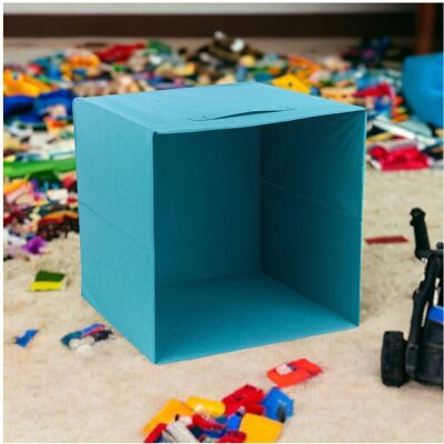 URBN Living - Cube Storage Boxes - Storm Blue - 6pc - Fabric - Storage Boxes URBN Living - Cube Storage Boxes - Storm Blue - 6pc - Fabric - Storage Boxes