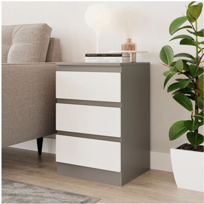 URBN Living - Skagen High - Grey & White - 3 Drawer - Chest of Drawers URBN Living - Skagen High - Grey & White - 3 Drawer - Chest of Drawers