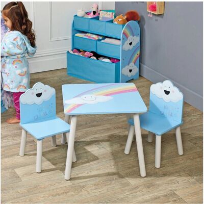 URBN Living - Rainbow Table & Chairs - Rainbow - Wood - Kids Table & Chairs Set URBN Living - Rainbow Table & Chairs - Rainbow - Wood - Kids Table & Chairs Set