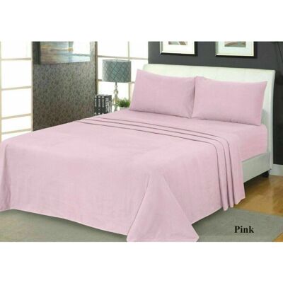 Luxe - Thermal Flannelette Cotton - Pink - King - Fitted Sheet Luxe - Thermal Flannelette Cotton - Pink - King - Fitted Sheet