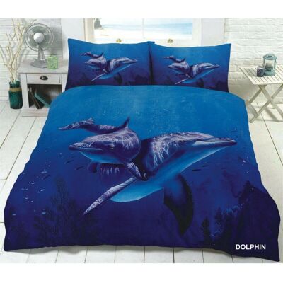 Luxe - 3D Dolphin - Animal Print - Quilt Cover Duvet Set Luxe - 3D Dolphin - Animal Print - Quilt Cover Duvet Set