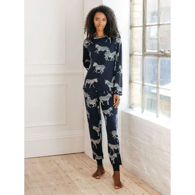 Chelsea Peers Navy Zebra Classic Pyjamas Set - Pyjama Set Chelsea Peers Navy Zebra Classic Pyjamas Set - Pyjama Set