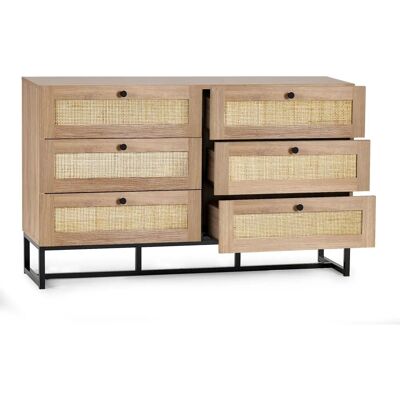 Julian Bowen Padstow Rattan und Eiche 6 Schubladen Kommode - Kommode Julian Bowen Padstow Rattan und Eiche 6 Schubladen Kommode - Kommode