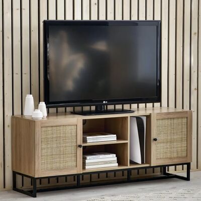 Julian Bowen Padstow Rattan- und Eiche-TV-Schrank - Fernseher bis 64 Julian Bowen Padstow Rattan- und Eiche-TV-Schrank - Fernseher bis 64