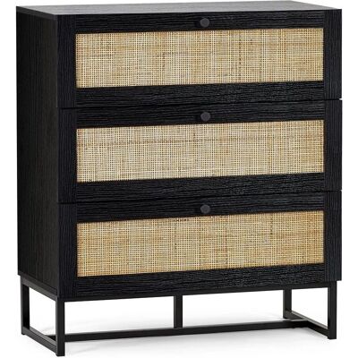 Julian Bowen Padstow Schwarzes Rattan 3-Drawerschrank - Kommode Julian Bowen Padstow Schwarzes Rattan 3-Drawerschrank - Kommode