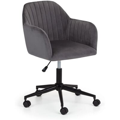 Only Oak Furniture Kahlo Velvet Swivel Office Chair Grey - Office Chair Only Oak Furniture Kahlo Velvet Swivel Office Chair Grey - Office Chair