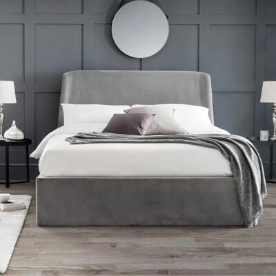 Julian Bowen Frida 5ft King Size Grey Velvet Fabric Ottoman Bed Frame - Bed Frame Julian Bowen Frida 5ft King Size Grey Velvet Fabric Ottoman Bed Frame - Bed Frame