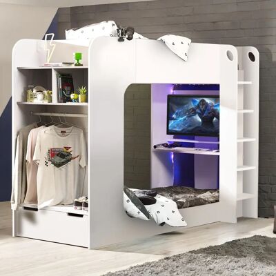 Julian Bowen Impact White Gaming Bunk Bed - Bunk Bed Julian Bowen Impact White Gaming Bunk Bed - Bunk Bed