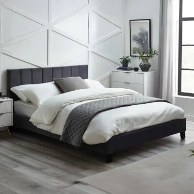 Julian Bowen - Rosa - Grey - Velvet - Bed Frame Julian Bowen - Rosa - Grey - Velvet - Bed Frame