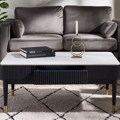 Julian Bowen - Louis - Marmoroptik - Schwarz - Couchtisch Julian Bowen - Louis - Marmoroptik - Schwarz - Couchtisch