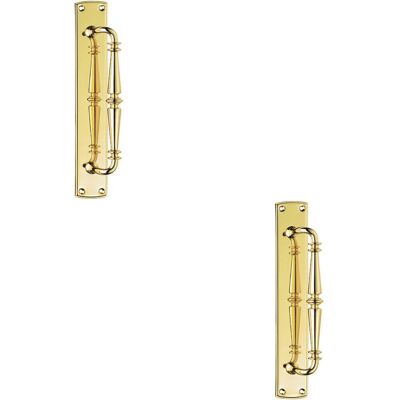 Loops - 2x Cranked Ornate - Brass - Door Pull Handle Loops - 2x Cranked Ornate - Brass - Door Pull Handle