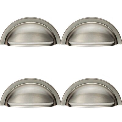 Loops - Cabinet Cup Pull Handle - 91x45mm - 76mm centres Satin Nickel Loops - Cabinet Cup Pull Handle - 91x45mm - 76mm centres Satin Nickel
