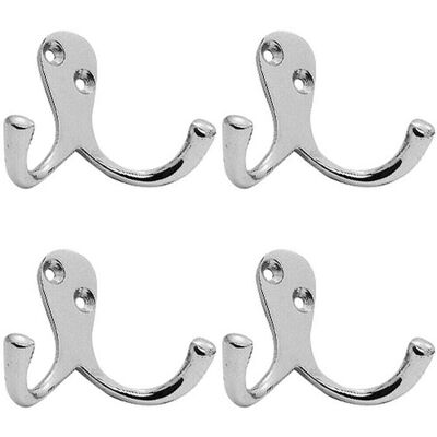 Loops - Victorian Double Bath Robe Hook - Polished Chrome Loops - Victorian Double Bath Robe Hook - Polished Chrome