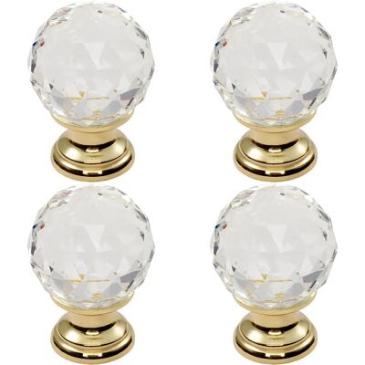 Generic - Crystal Faceted Cupboard Knob - 25mm - Polished Brass - Cabinet Knob Generic - Crystal Faceted Cupboard Knob - 25mm - Polished Brass - Cabinet Knob