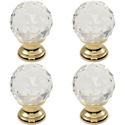 Loops - 4x Faceted Crystal - 40mm - Cabinet Knob Loops - 4x Faceted Crystal - 40mm - Cabinet Knob