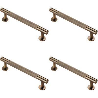 Unknown - Knurled Bar Pull - Antique Brass - 158x13 - Door Pull Unknown - Knurled Bar Pull - Antique Brass - 158x13 - Door Pull