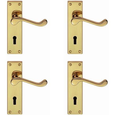 Loops - Victorian Scroll - Polished Brass - 150x43mm - Door Handle Loops - Victorian Scroll - Polished Brass - 150x43mm - Door Handle