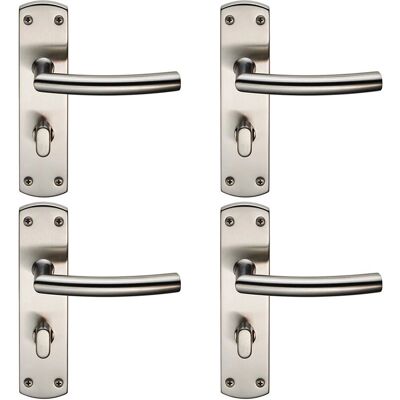 Generic - Loops 4x Arched Lever - Backplate - Satin Steel - Door handle Generic - Loops 4x Arched Lever - Backplate - Satin Steel - Door handle