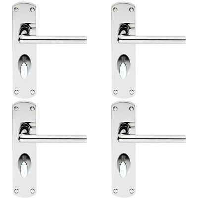 Loops - 4x Rounded Bar Backplate Handle - 170x42mm - Polished Chrome Loops - 4x Rounded Bar Backplate Handle - 170x42mm - Polished Chrome