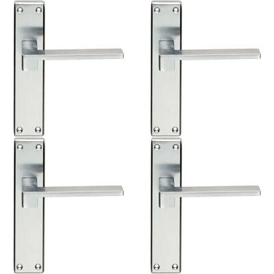 Generic - LatchBackplate 180x40 - Satin Chrome - Door Lever Generic - LatchBackplate 180x40 - Satin Chrome - Door Lever