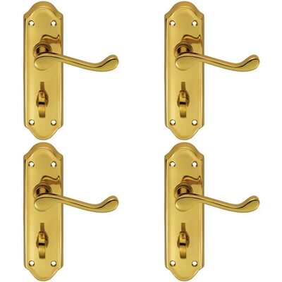 Loops - Victorian Upturned Lever - Polished Brass - Door Lever Loops - Victorian Upturned Lever - Polished Brass - Door Lever