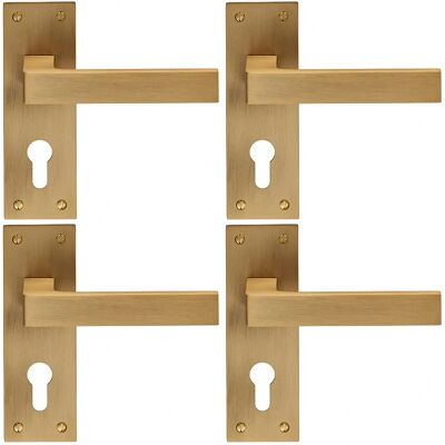 Loops - Straight Square Handle - Antique Brass - Door Handle Loops - Straight Square Handle - Antique Brass - Door Handle