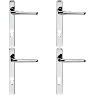 Loops - Lever Backplate - Polished Chrome - 208mm - Door Handle Loops - Lever Backplate - Polished Chrome - 208mm - Door Handle
