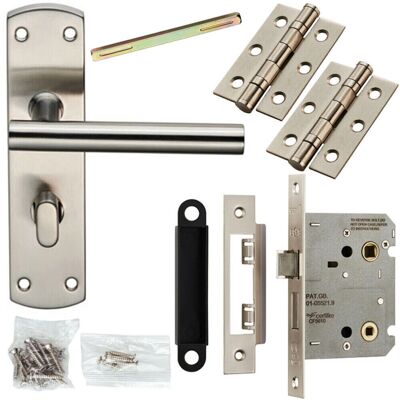 Loops - Door Handle & Lock Pack Satin Steel - Door hardware Loops - Door Handle & Lock Pack Satin Steel - Door hardware