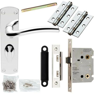 Unknown Chrome Curved Round Arm - Door Handle Set Unknown Chrome Curved Round Arm - Door Handle Set